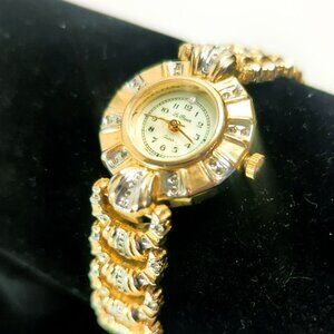 Vintage Le Baron Quartz Watch Women 22mm Gold Tone Round